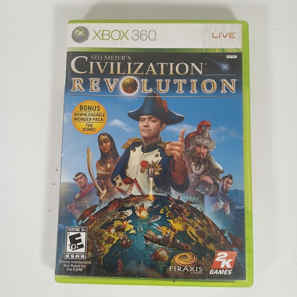 2K Games Civilization Revolution Xbox 360 Strategy Game Complete w Case & Manual